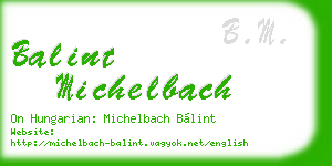 balint michelbach business card